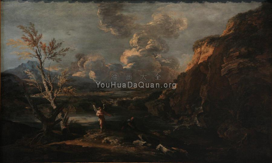 Landscape with Tobit and the angel - 萨尔瓦多·罗萨